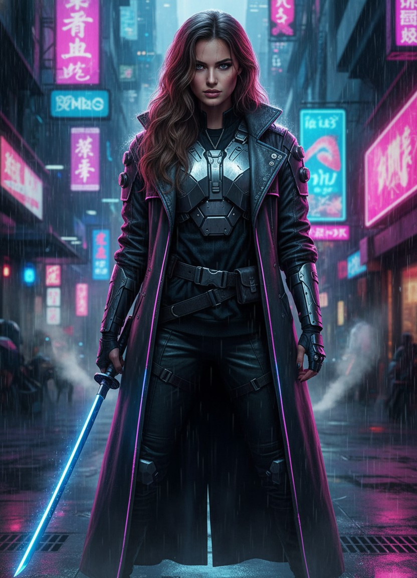 Cyberpunk Neon — Neon Ronin (Female)