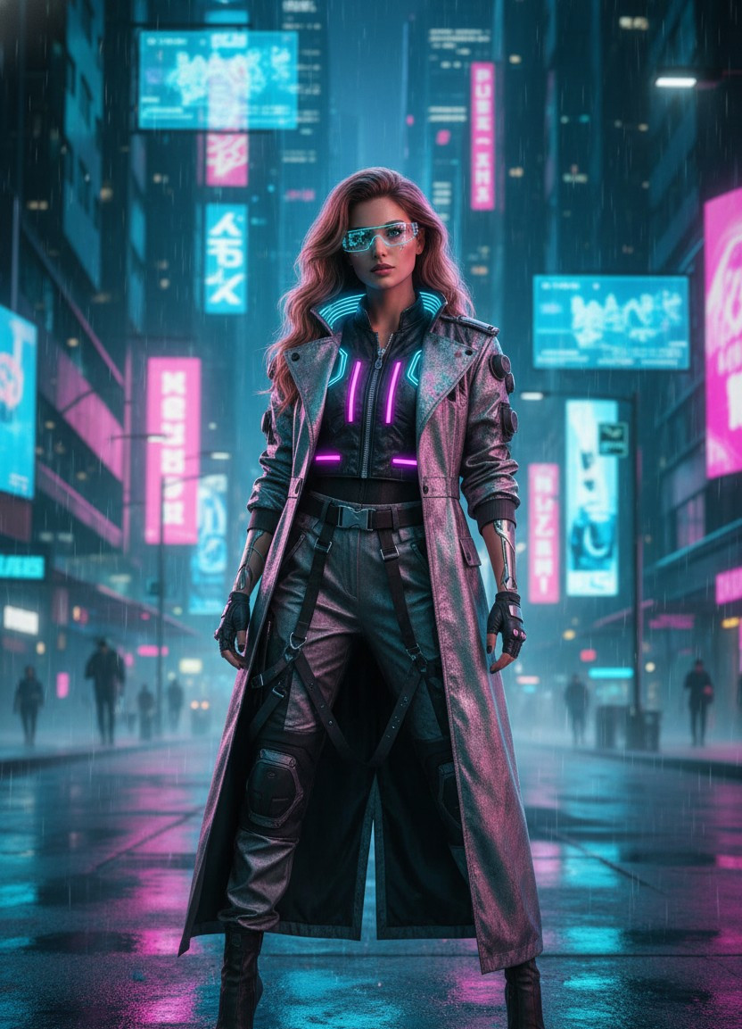 Cyberpunk Neon — Hologram Drifter (Female)