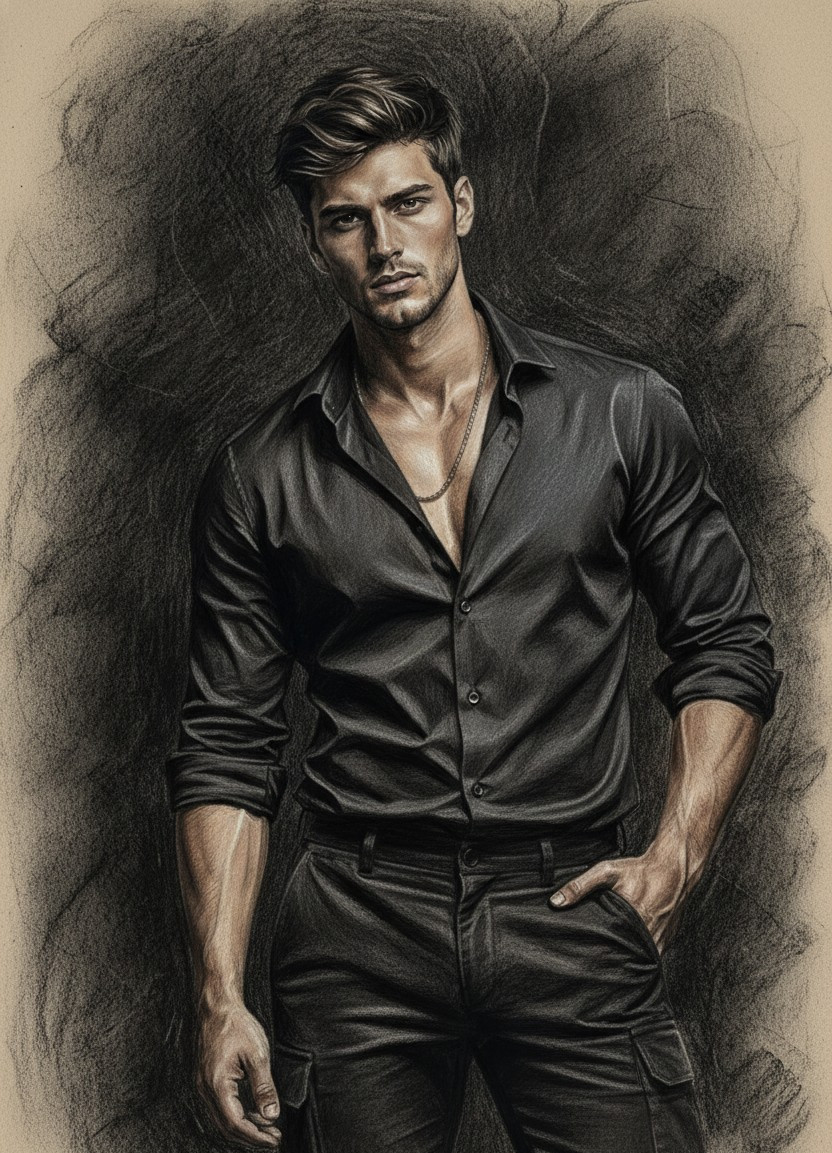 PENCIL PORTRAIT — Charcoal Portrait (Male)