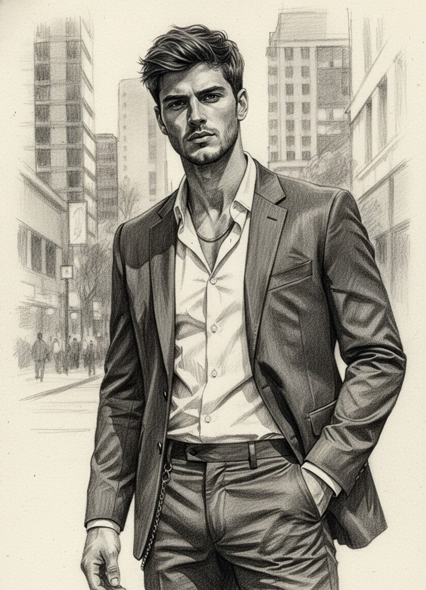 PENCIL PORTRAIT — Cinematic Pencil Portrait (Male)