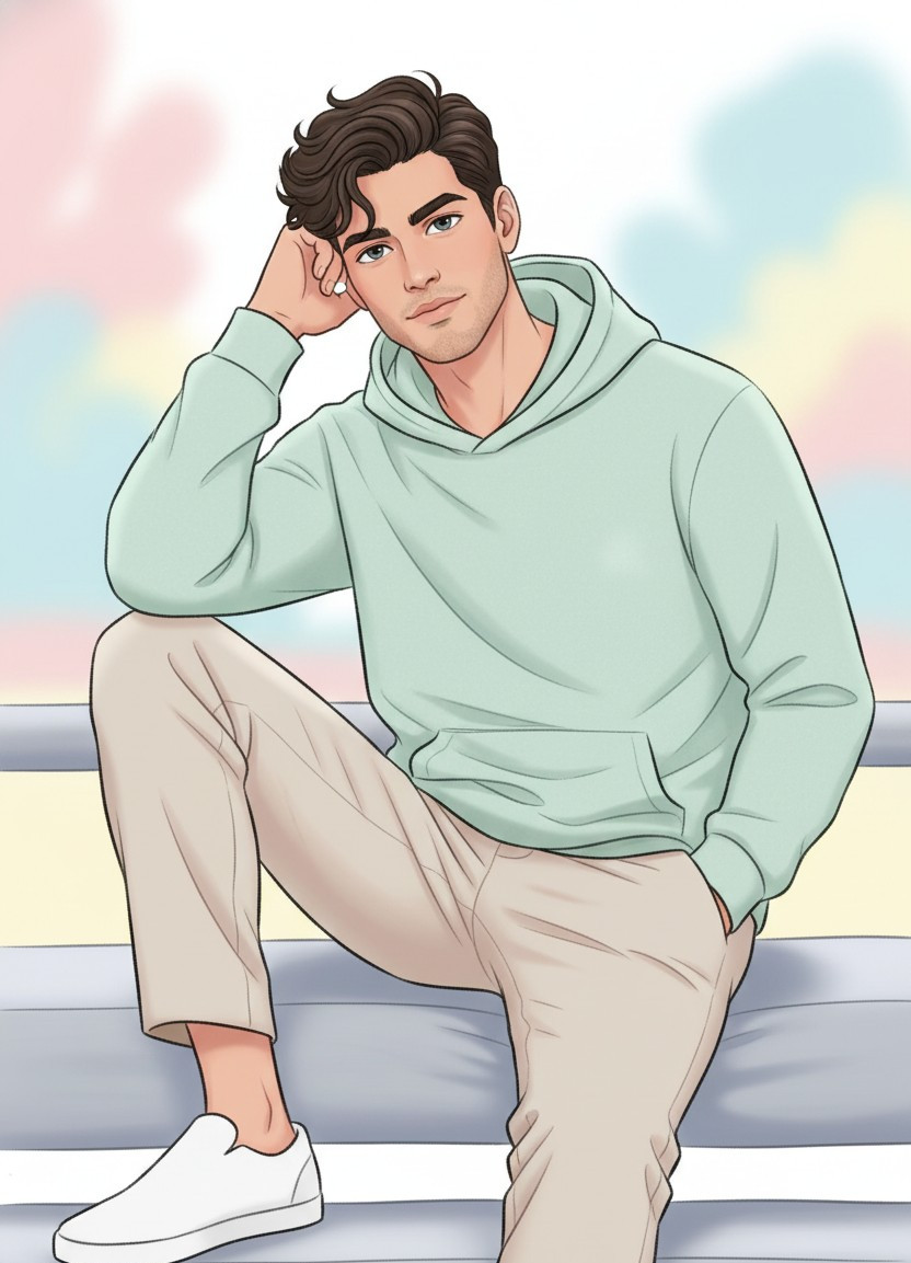 CARTOON PORTRAIT CATEGORY — Soft Pastel Cartoon (Male)