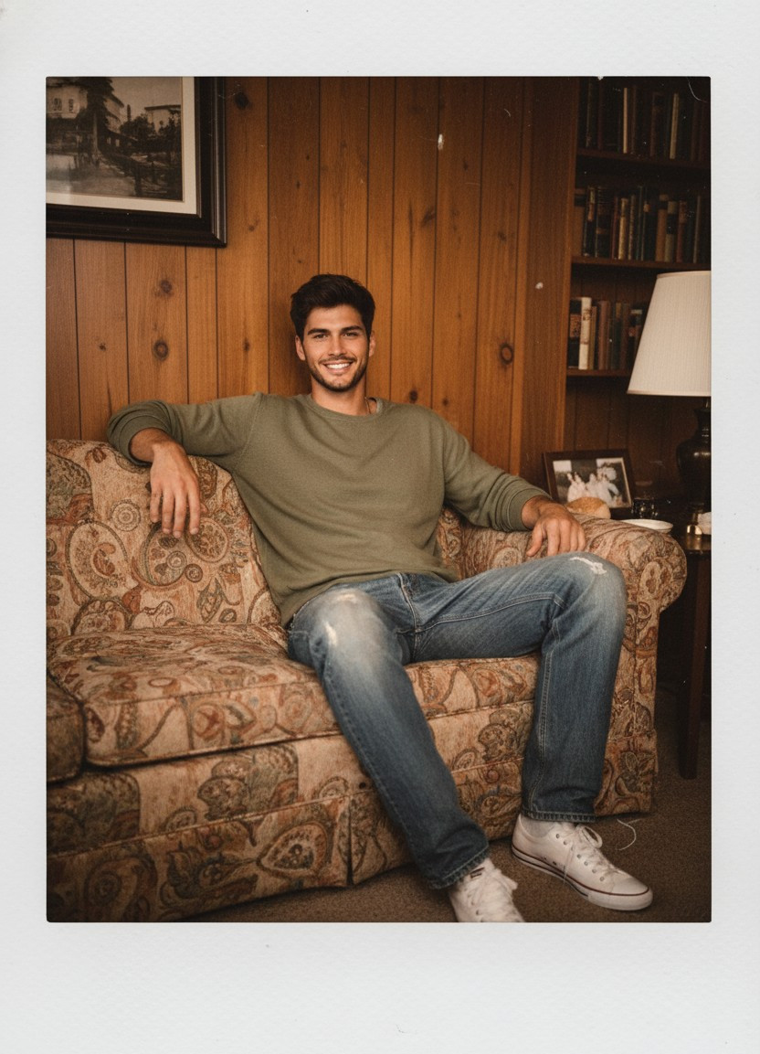 Vintage & Retro Aesthetic — Polaroid Vintage Portrait (Male)