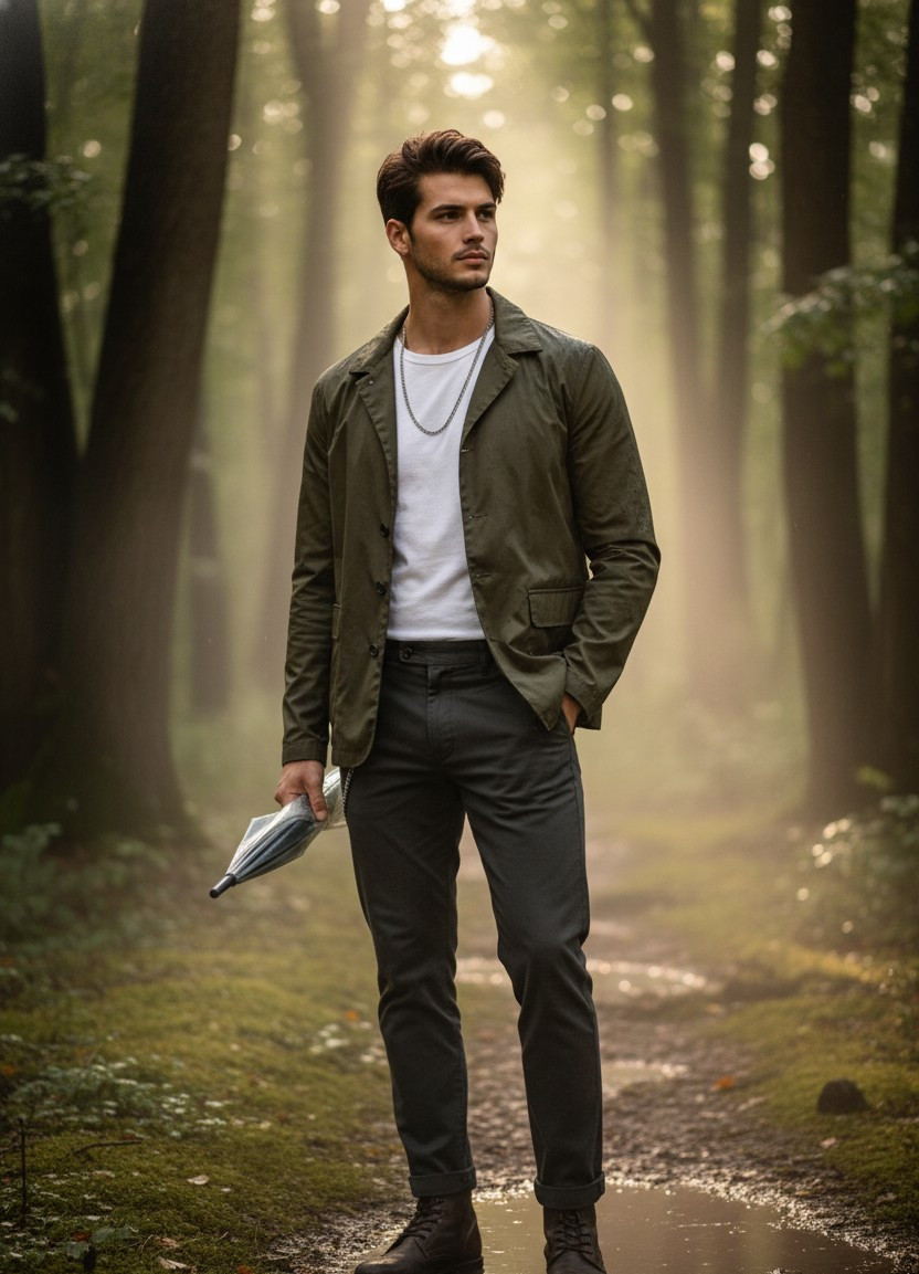 Soft Dreamy Natural Light — Rain-Kissed Afternoon (Male)