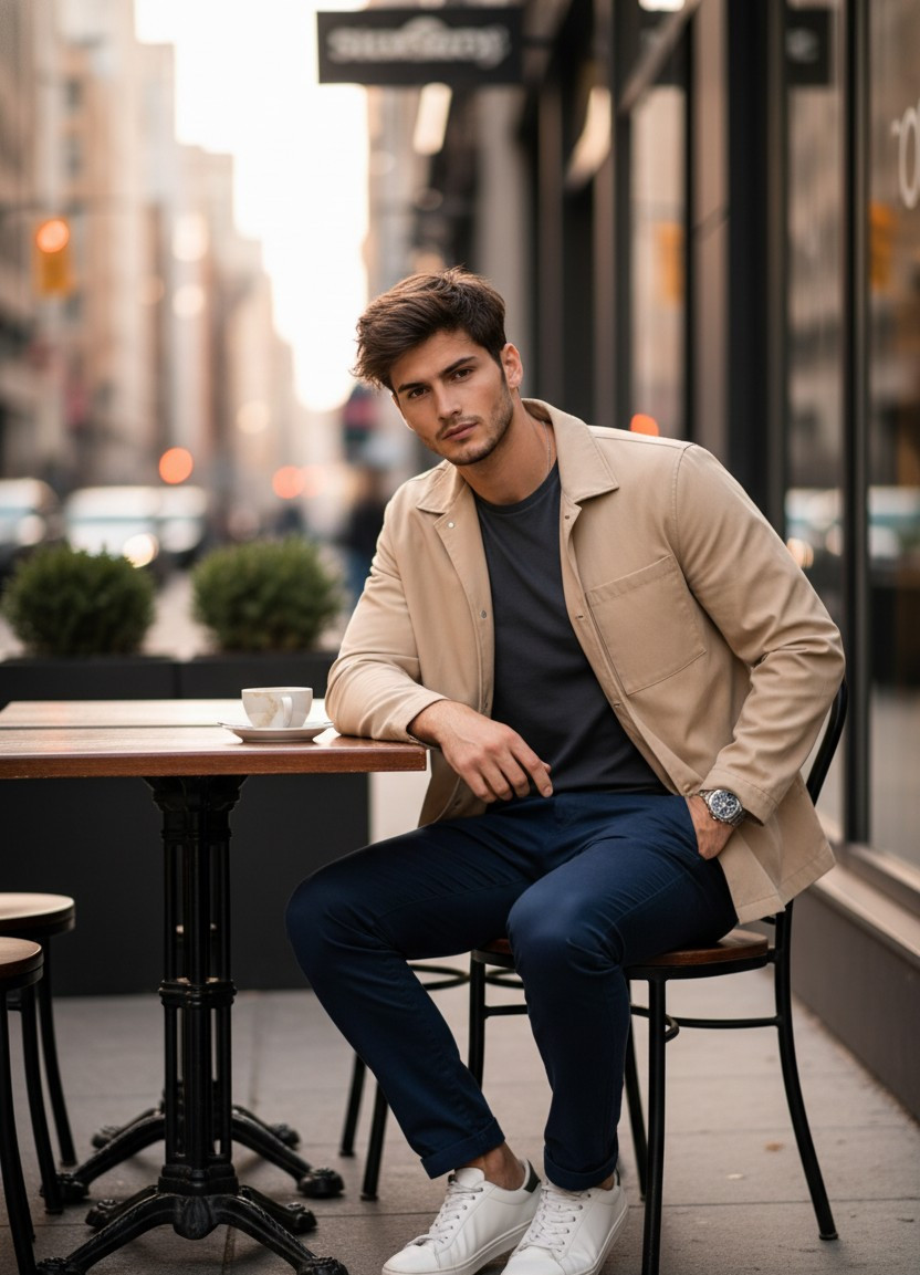 Urban & Street Style — Café Street Portrait (Male)
