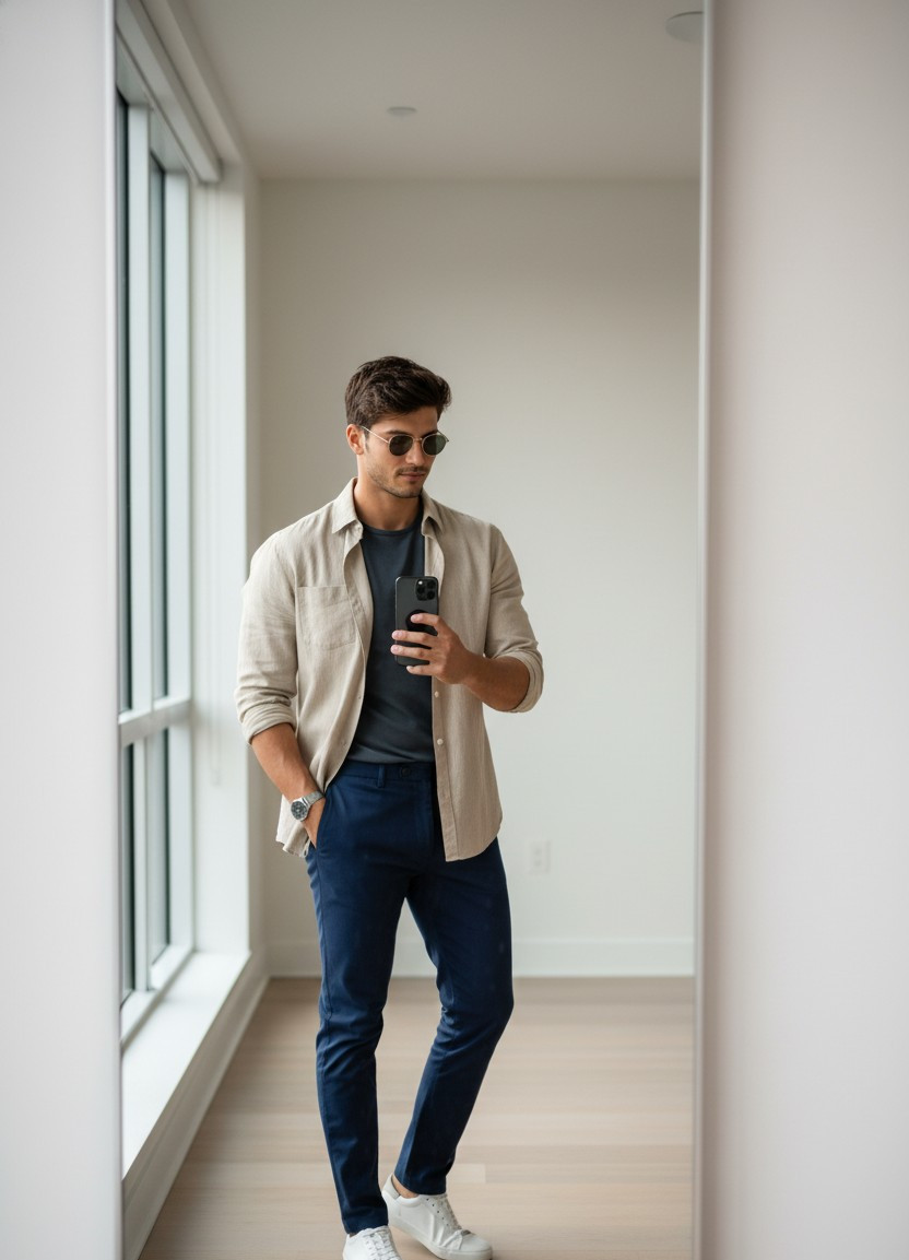 Instagram Model Aesthetic — Mirror Selfie Editorial (Male)