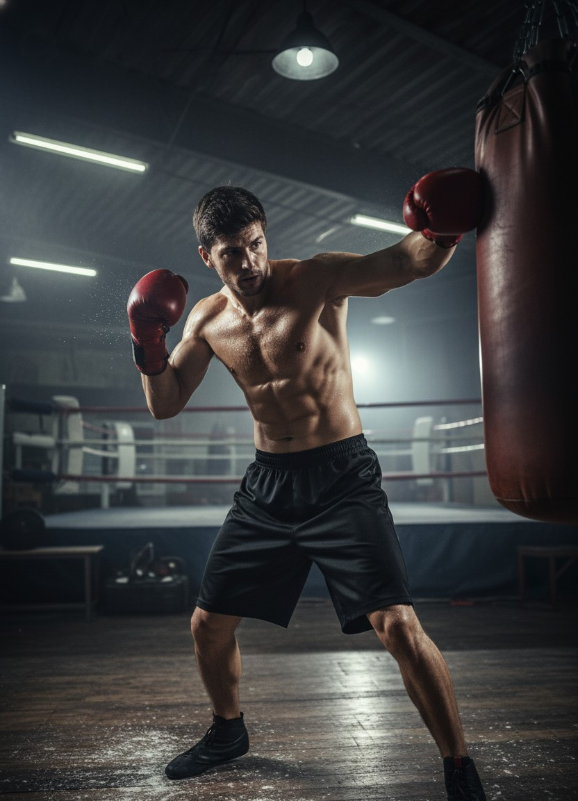 Sports and Athletes — Boxing Training Scene (Male)