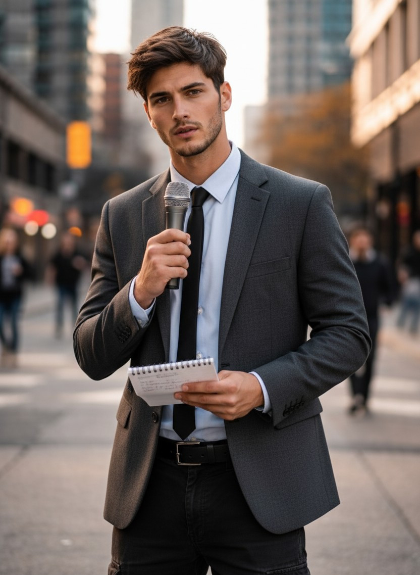 Professional & Career — Journalist Style (Male)