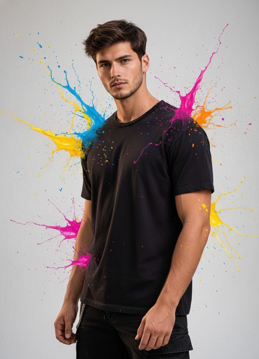 Experimental & Artistic Portraits — Paint Splash Effect (Male)
