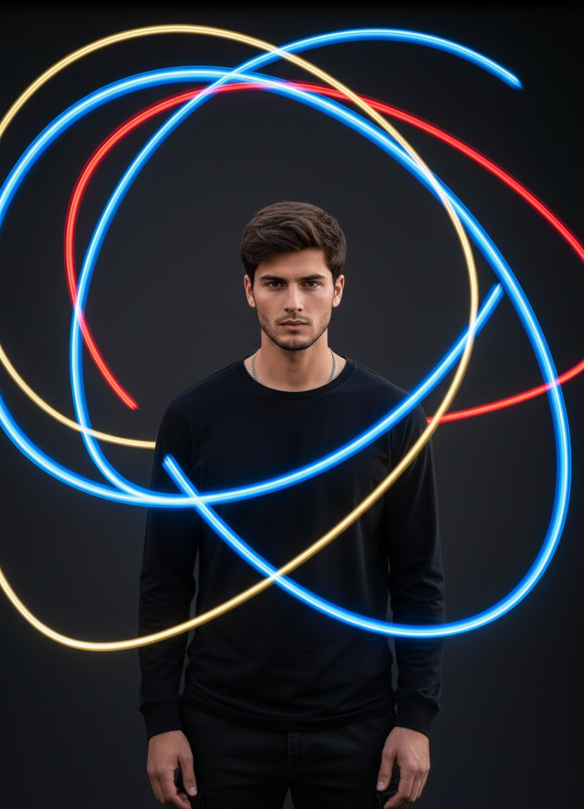 Experimental & Artistic Portraits — Light Painting Portrait (Male)