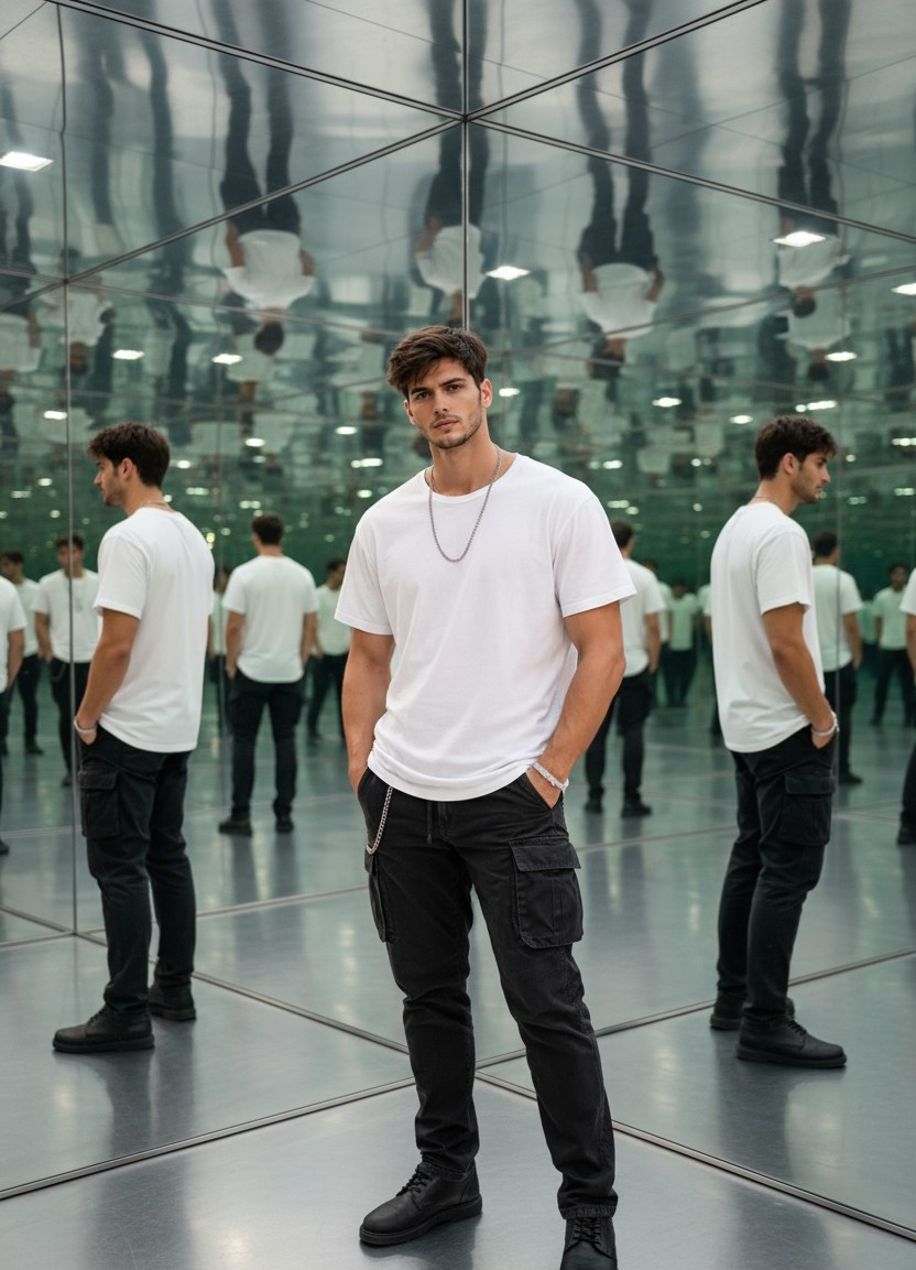 Experimental & Artistic Portraits — Mirror Illusion (Male)