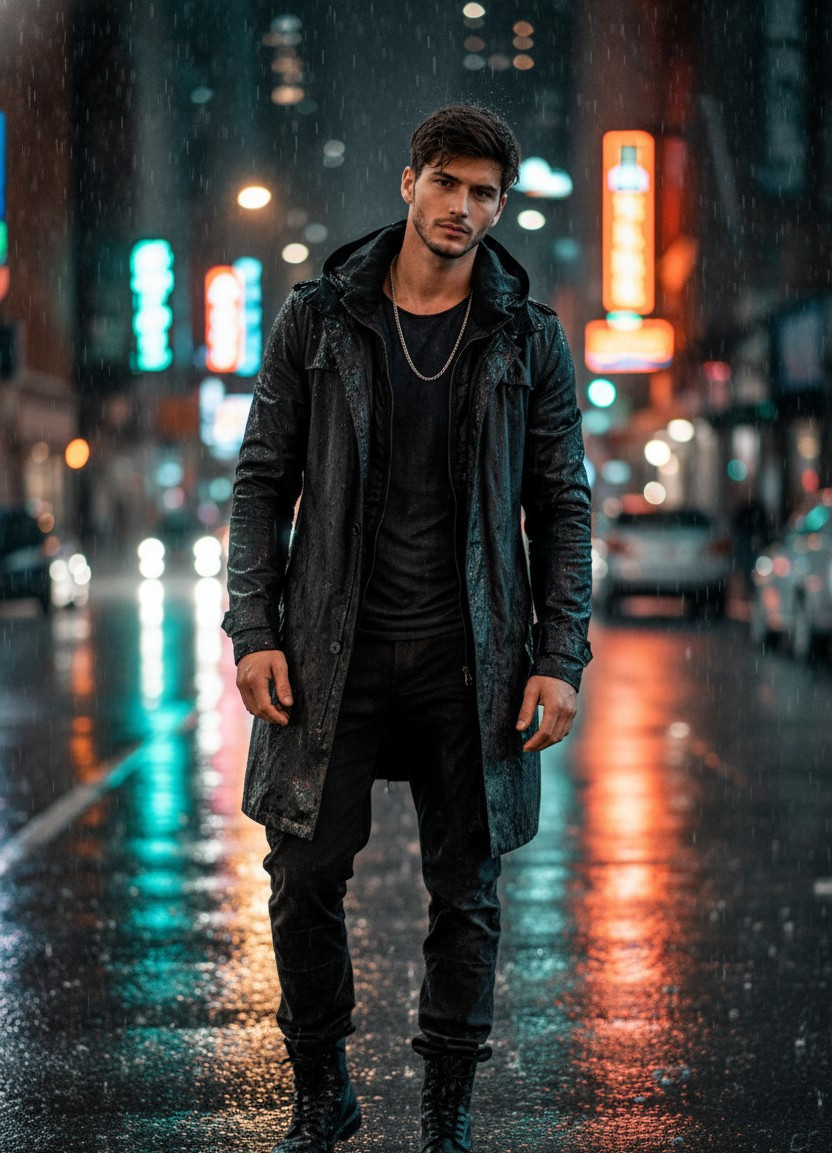 Nightlife Identity — Rainy Night Vibe (Male)