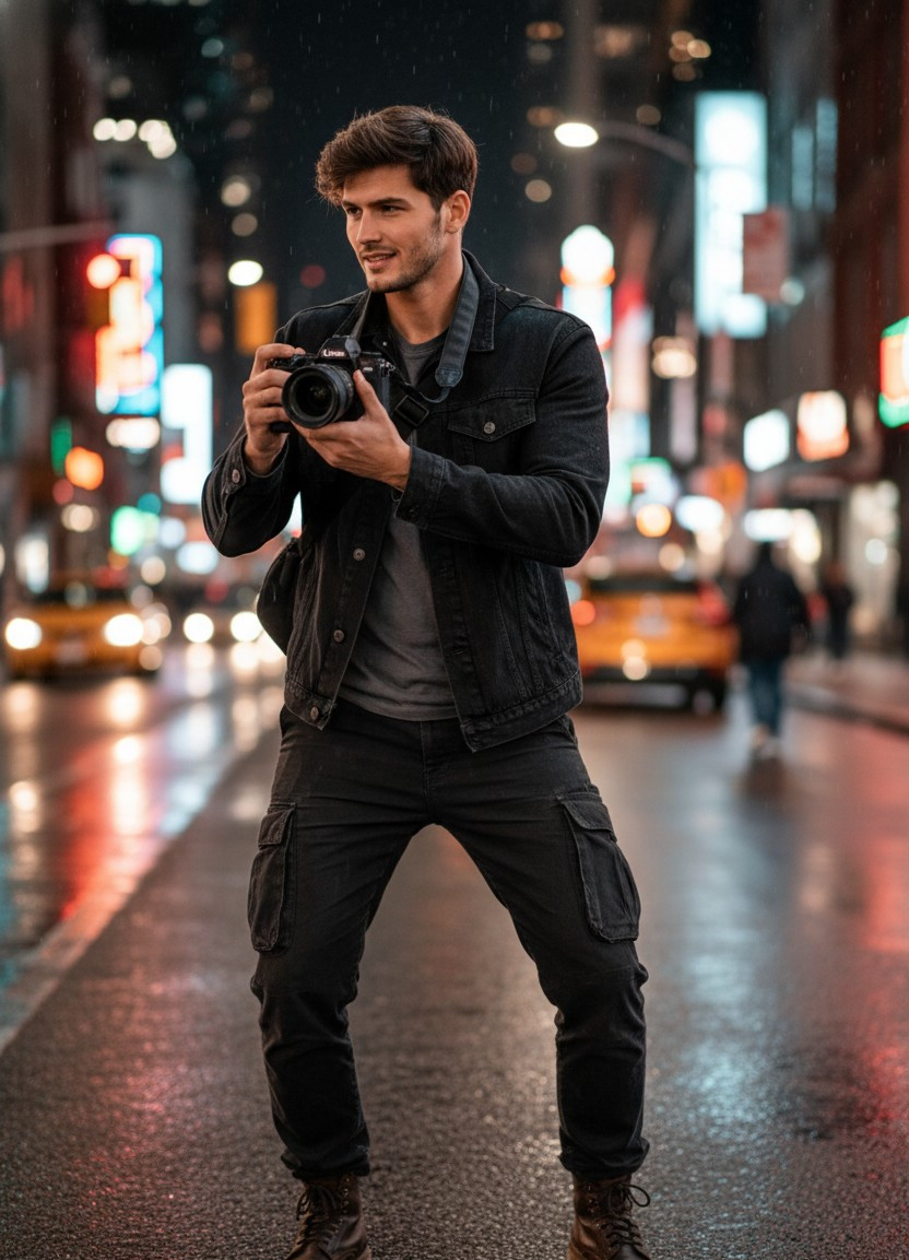 Nightlife Identity — Night Photographer Style (Male)