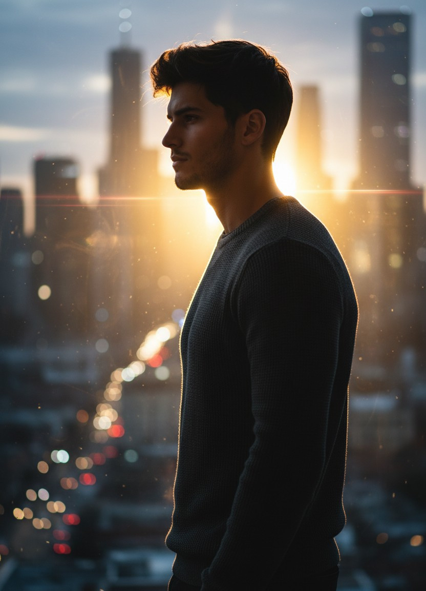 Nightlife Identity — Silhouette Glow Portrait (Male)