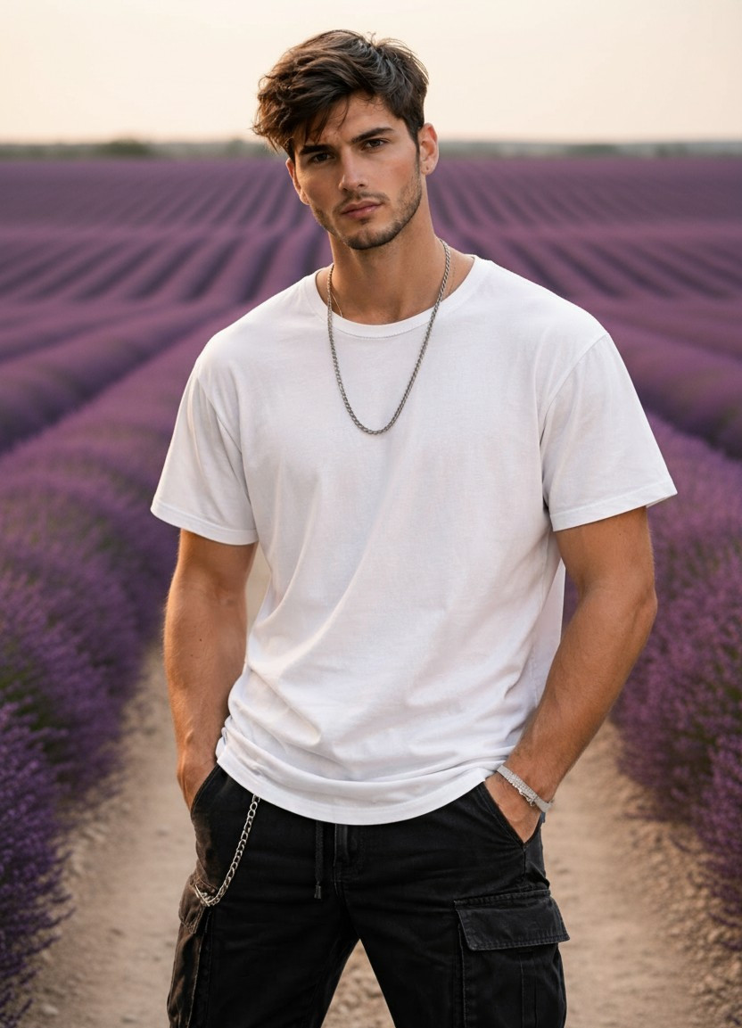 Countryside Portrait — Lavender Fields Travel Portrait (Male)