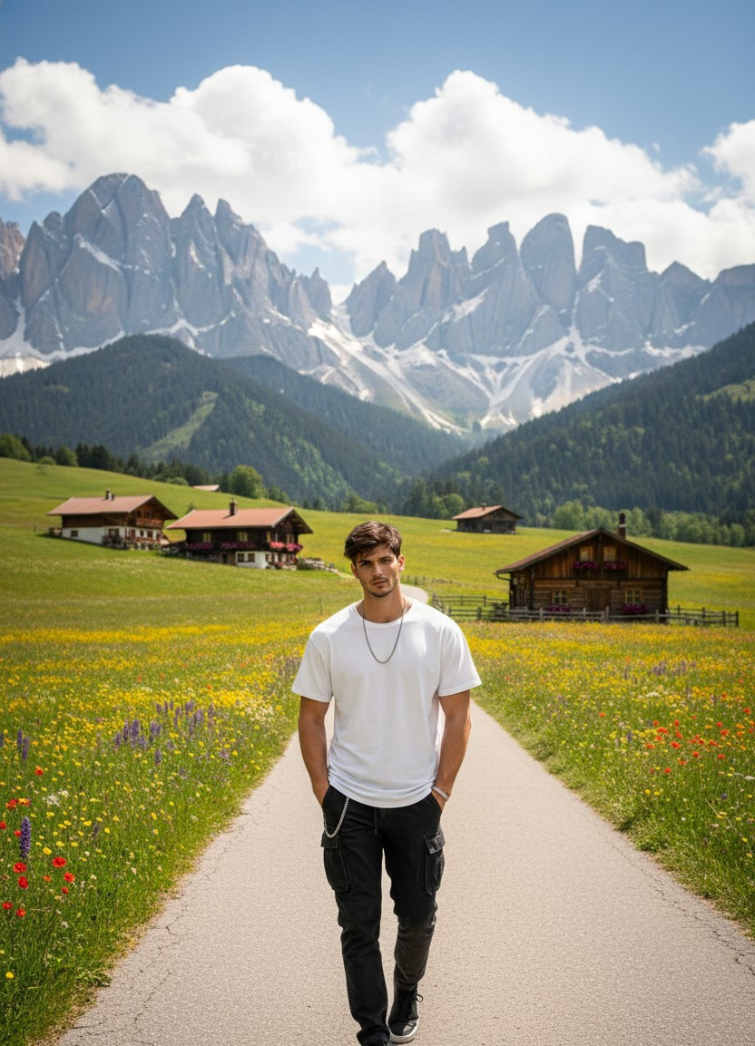 Countryside Portrait — Austrian Alpine Meadow Portrait (Male)