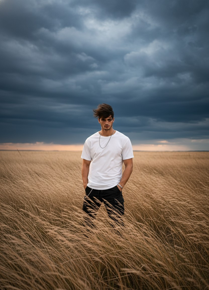 Grassland — Windy Prairie Portrait (Male)