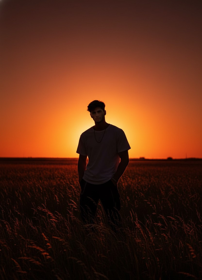 Grassland — Sunset Silhouette in Grassland (Male)