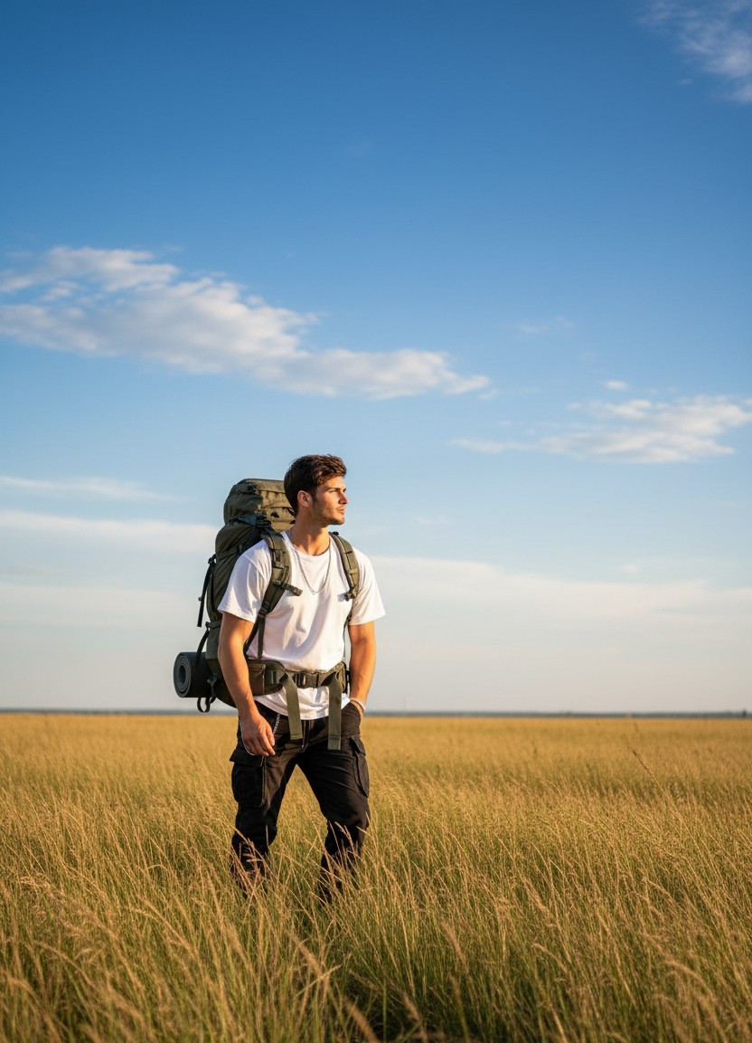 Grassland — Backpacker Adventure Portrait (Male)