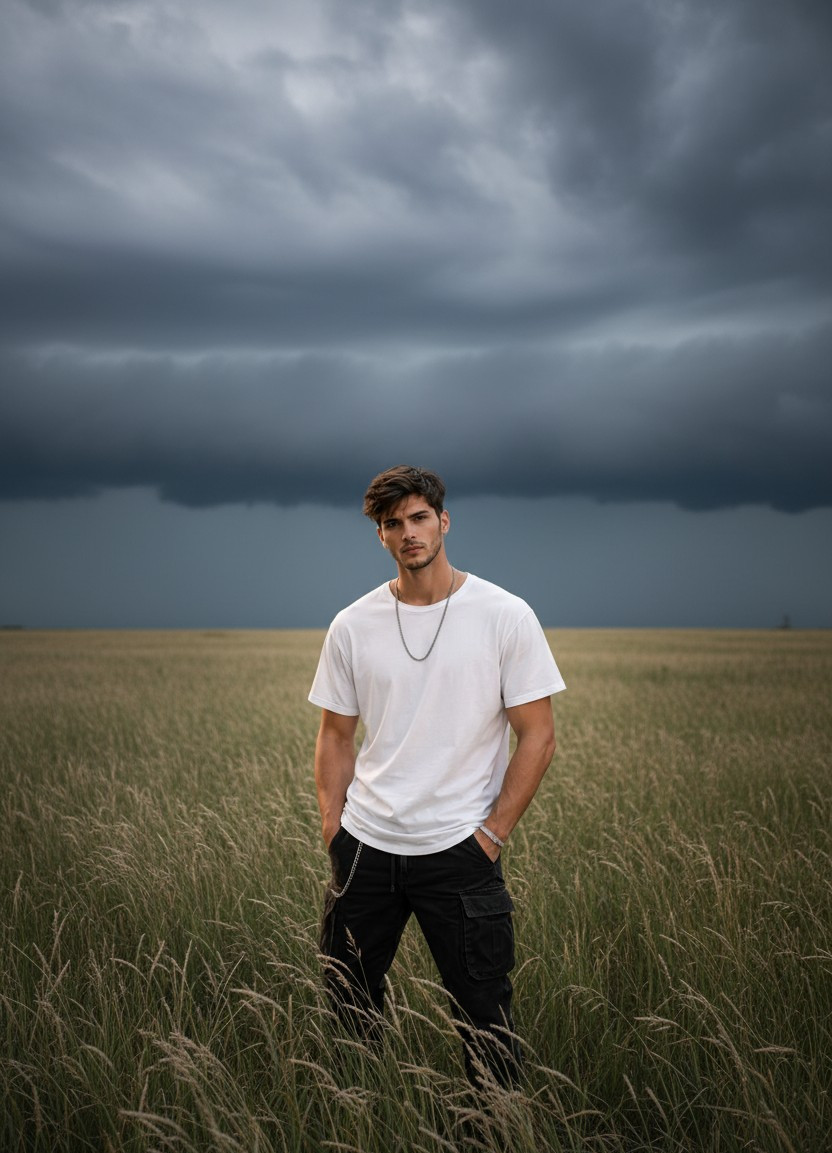 Grassland — Stormy Sky Grassland Scene (Male)