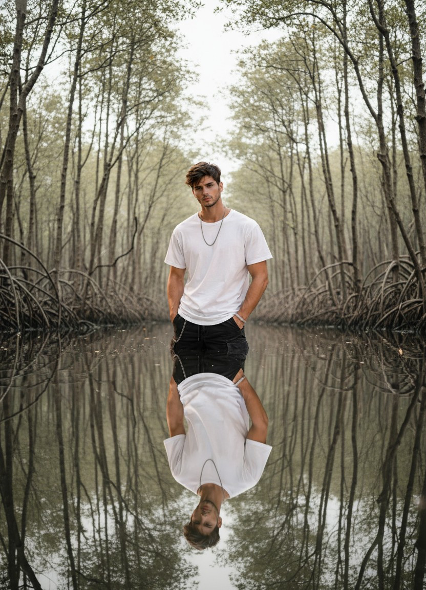 Mangrove Adventure — Minimalist Mangrove Portrait (Male)