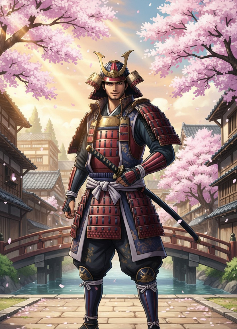 One Piece — Wano Samurai Style Portrait (Male)