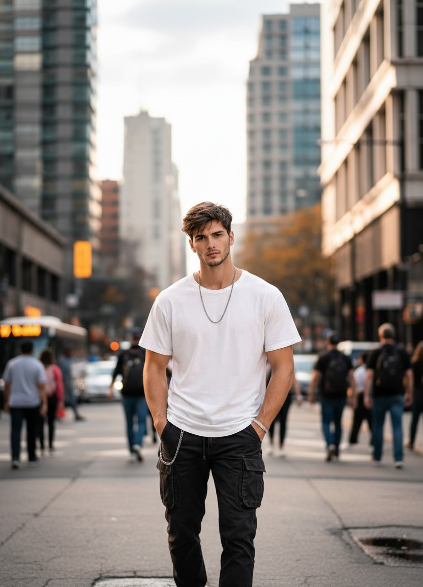Modern City — Busy Street Lifestyle Portrait (Male)