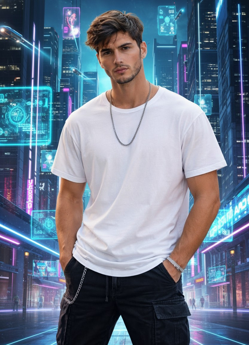 Modern City — Futuristic Smart City Portrait (Male)