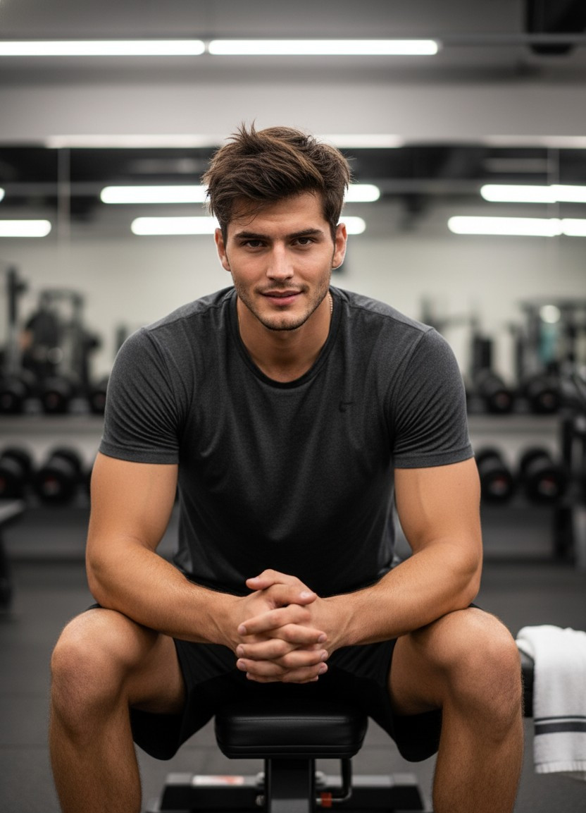 Fitness / Gym Portrait — Post Workout Sweat Look (Male)