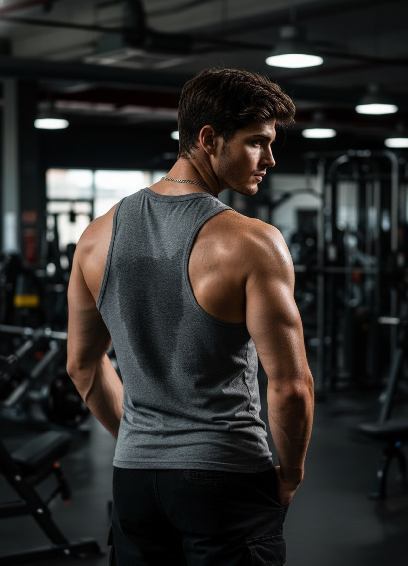 Fitness / Gym Portrait — Back Muscle Showcase (Male)