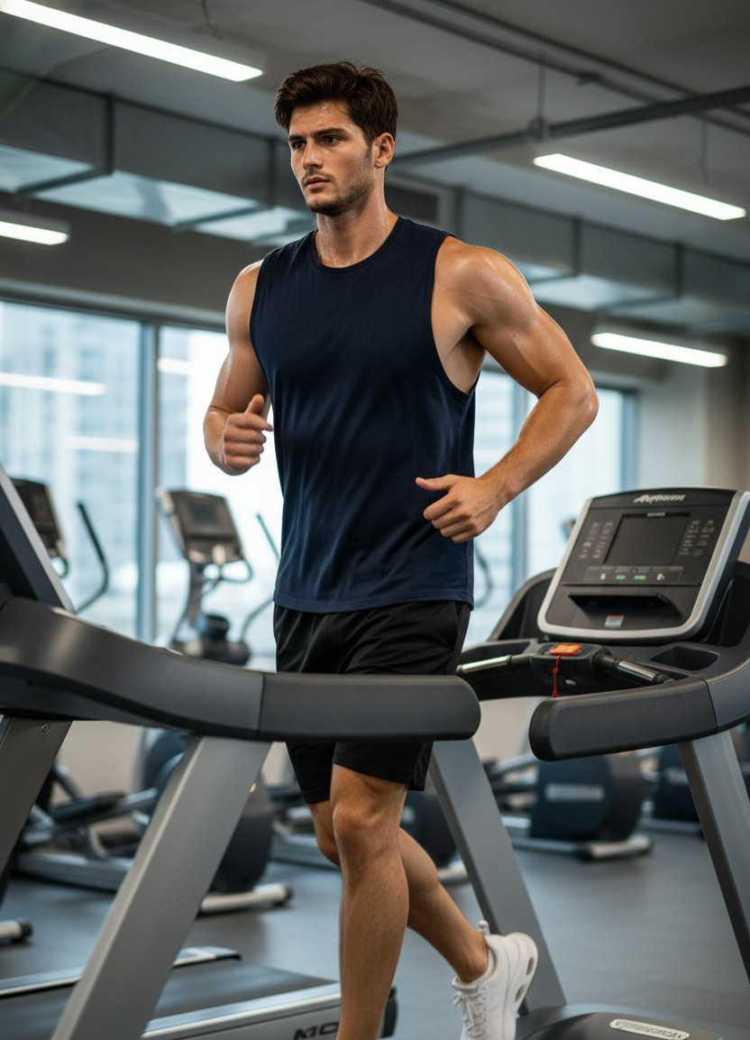 Fitness / Gym Portrait — Treadmill Running Shot (Male)