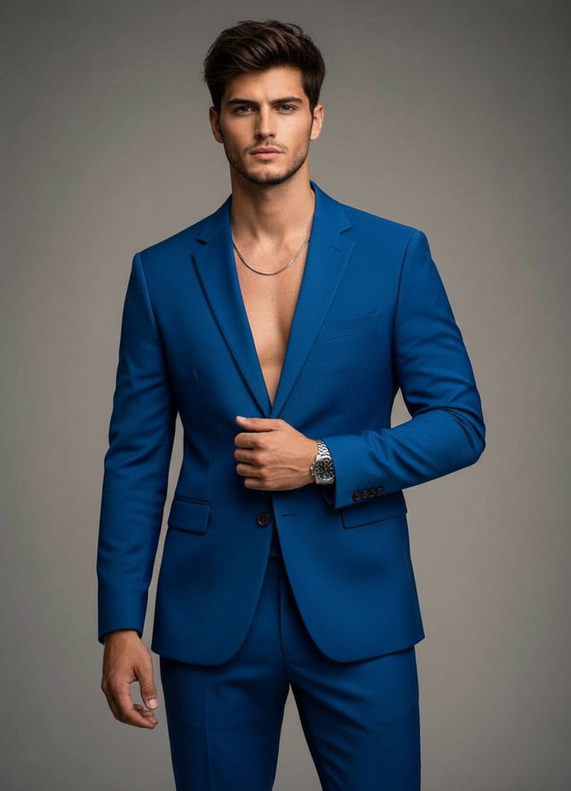 Luxury Fashion Editorial — Bold Color Statement (Male)