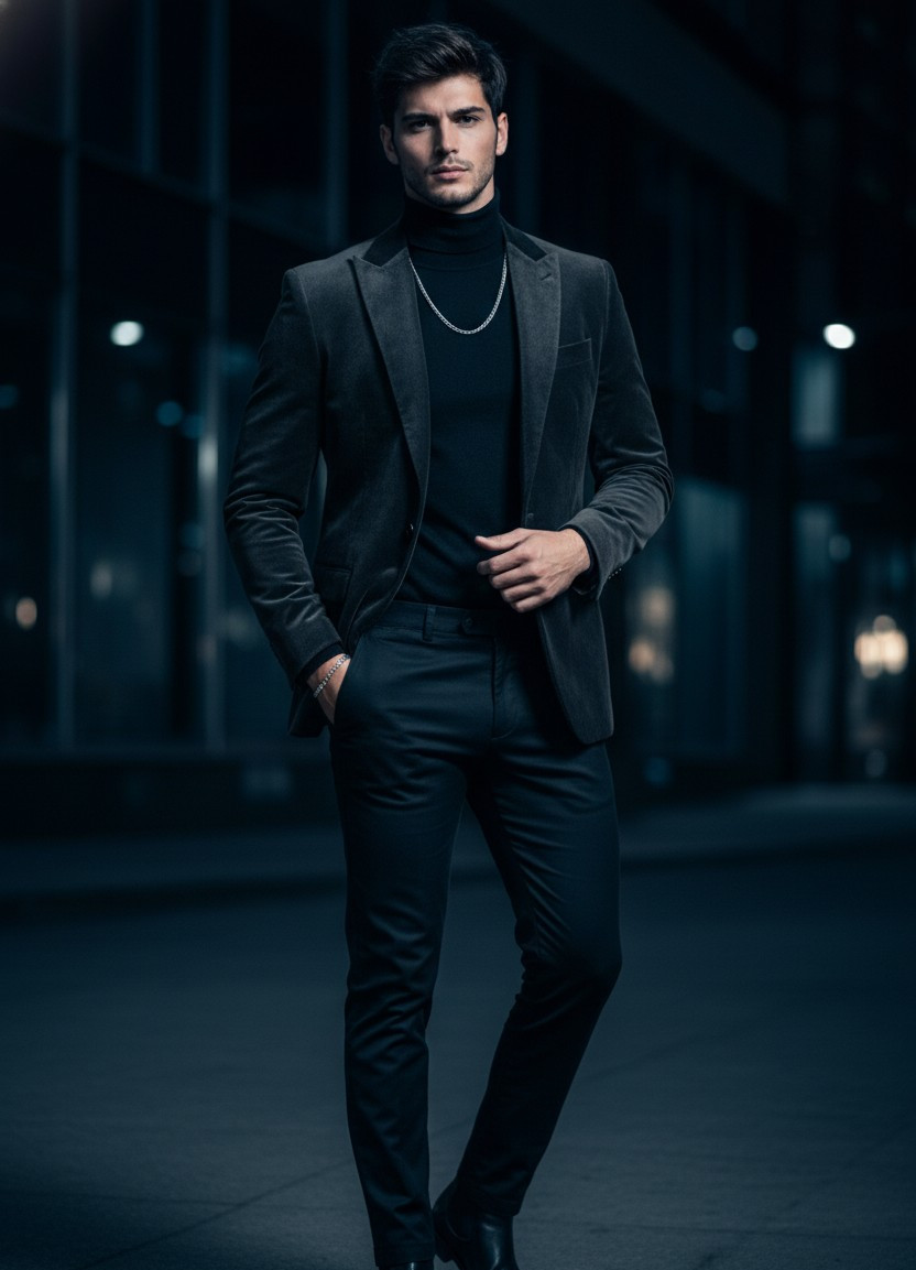 Luxury Fashion Editorial — Night Fashion Portrait (Male)
