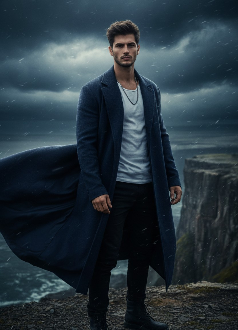 Moody Dark Aesthetic — Stormy Drama Look (Male)