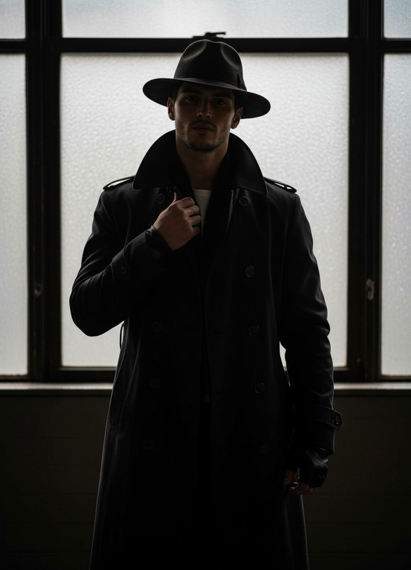 Moody Dark Aesthetic — Noir Silhouette (Male)