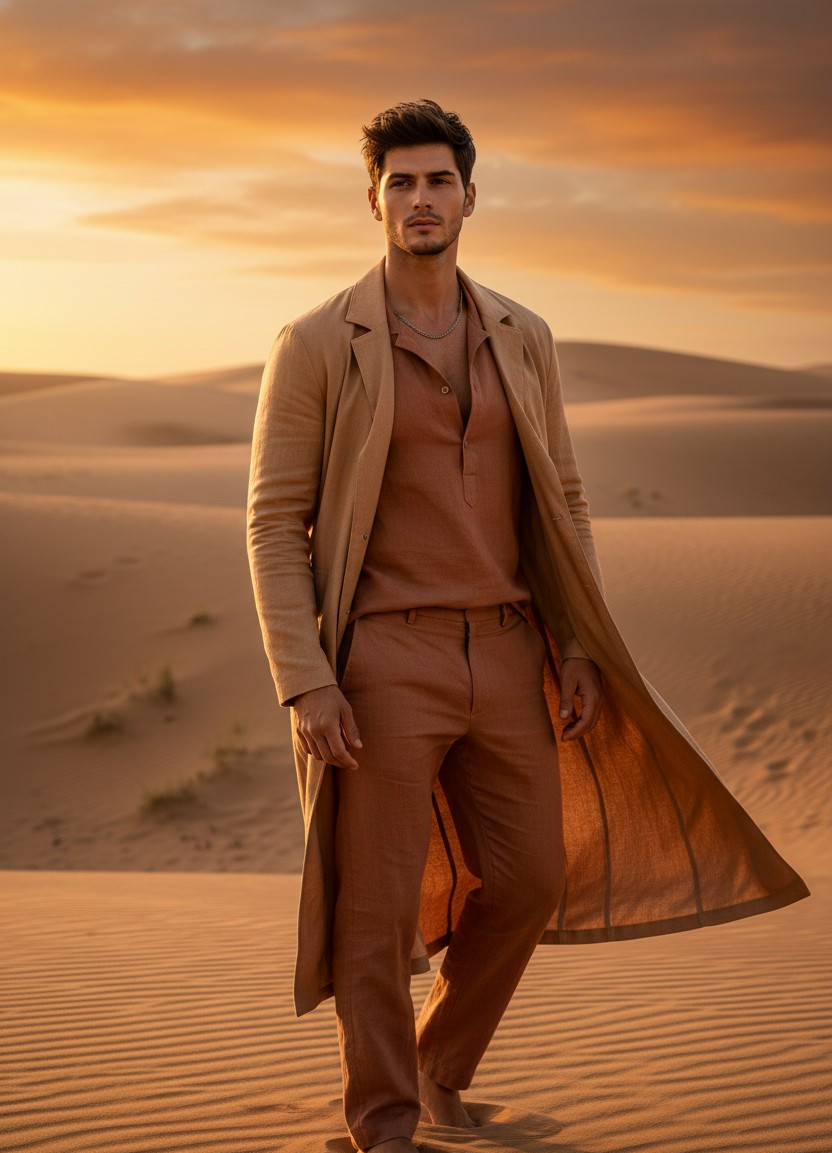Golden Hour Glow — Desert Dusk (Male)