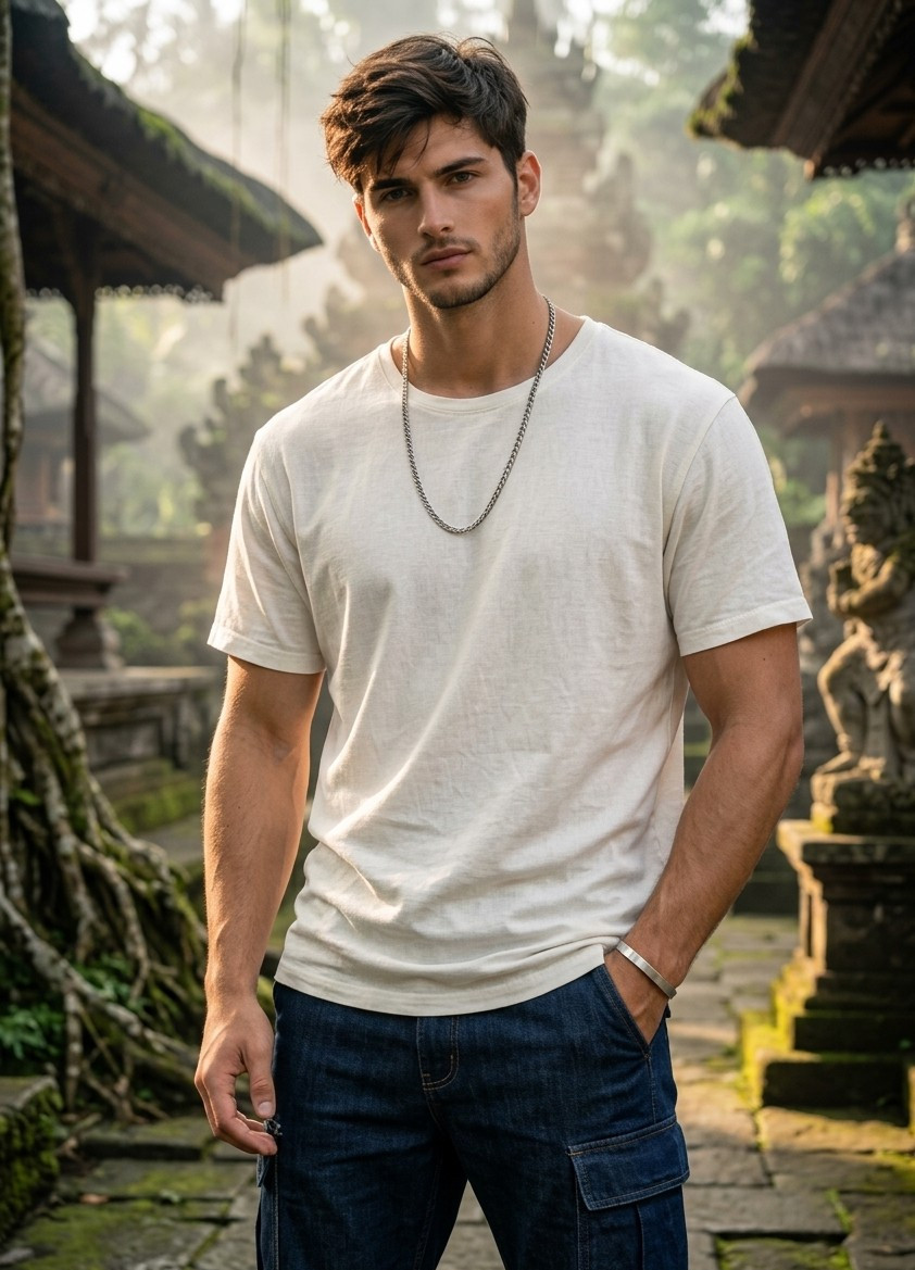 Travel & Wanderlust — Asian Temple Traveler (Male)