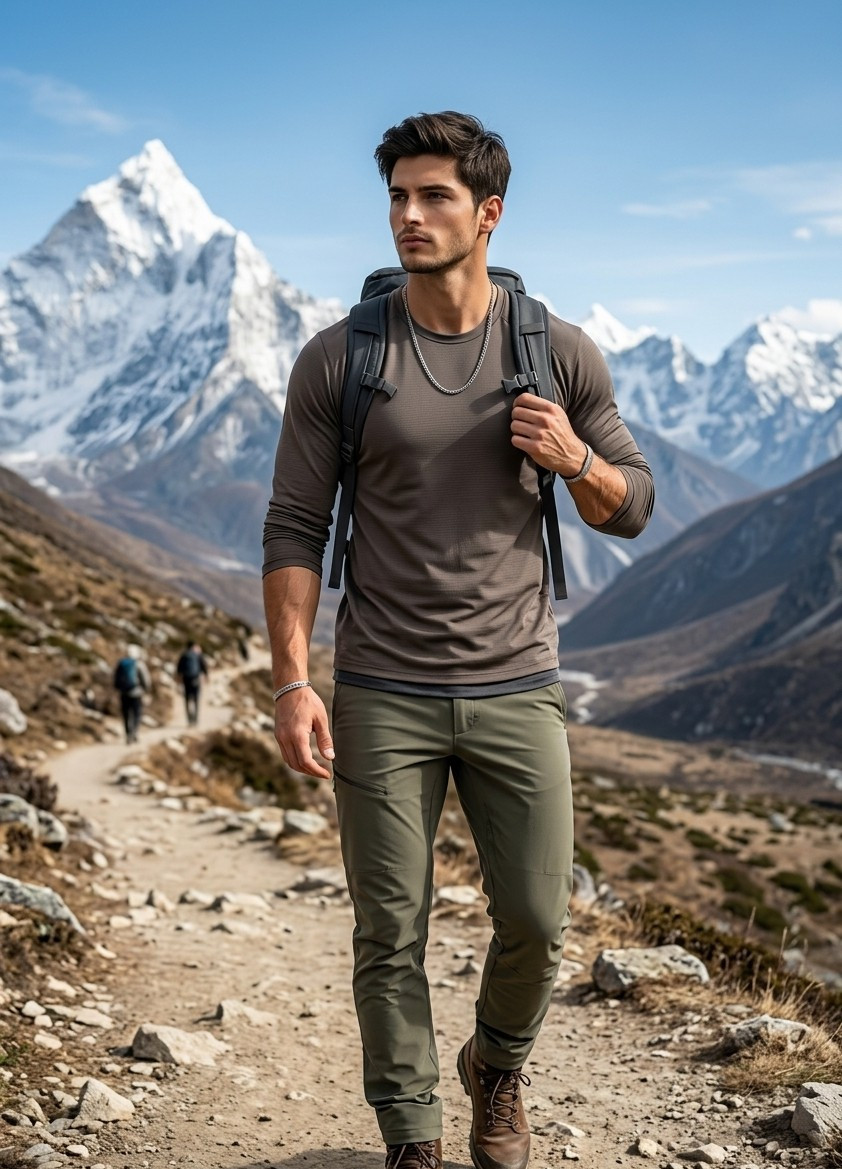 Travel & Wanderlust — Mountain Wanderer (Male)