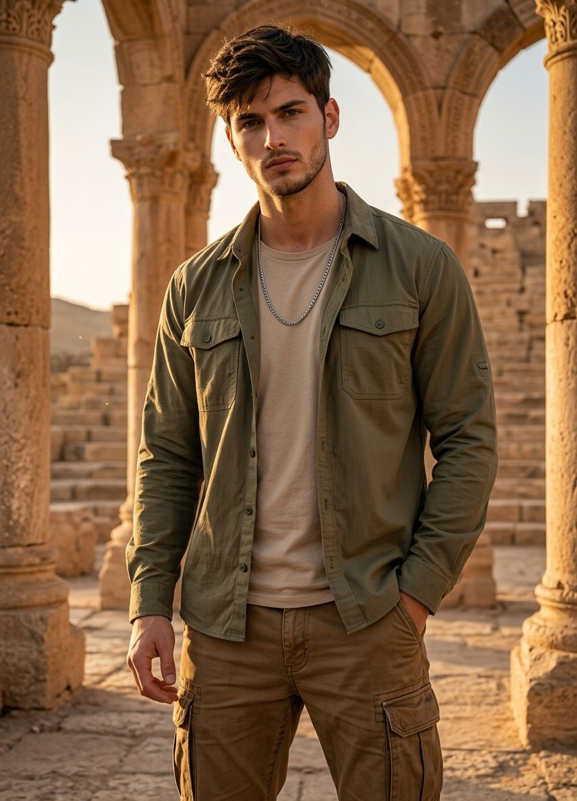 Travel & Wanderlust — Ancient Ruins Explorer (Male)