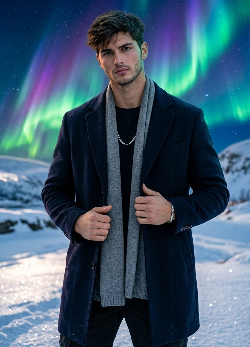 Travel & Wanderlust — Arctic Aurora Portrait (Male)