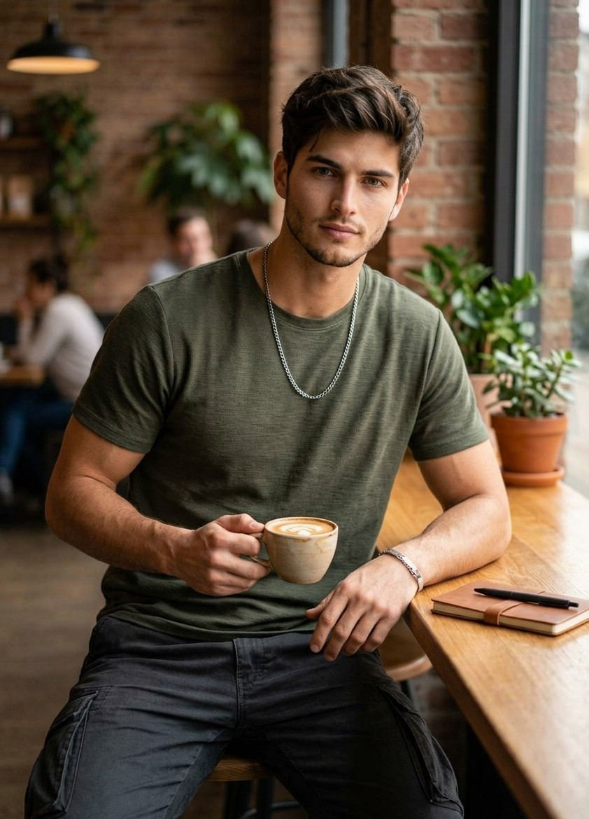 Influencer Lifestyle — Cafe Content Creator (Male)