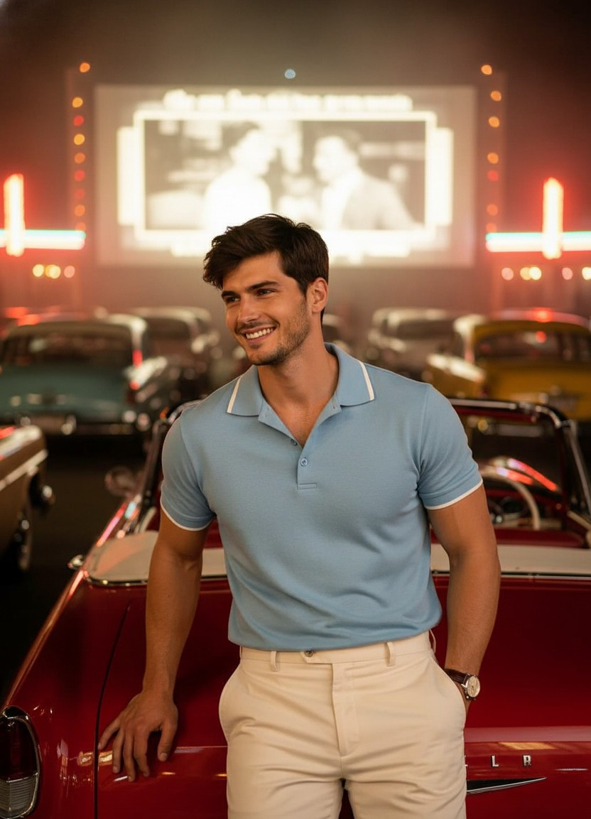 Vintage Retro Film — Drive-In Cinema Night (Male)