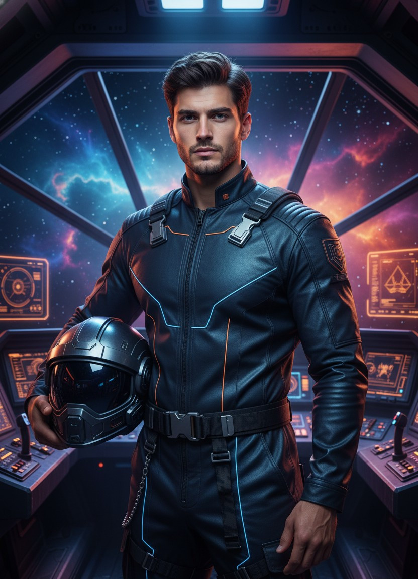 Futuristic Sci-Fi — Galactic Pilot (Male)
