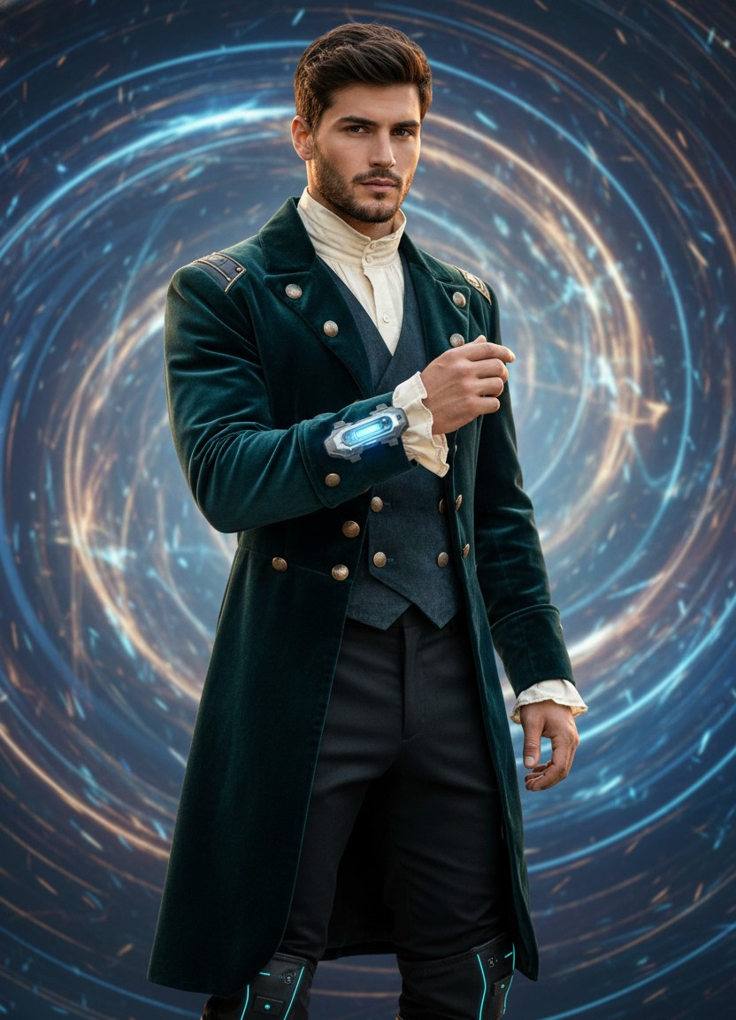 Futuristic Sci-Fi — Time Traveler Portrait (Male)