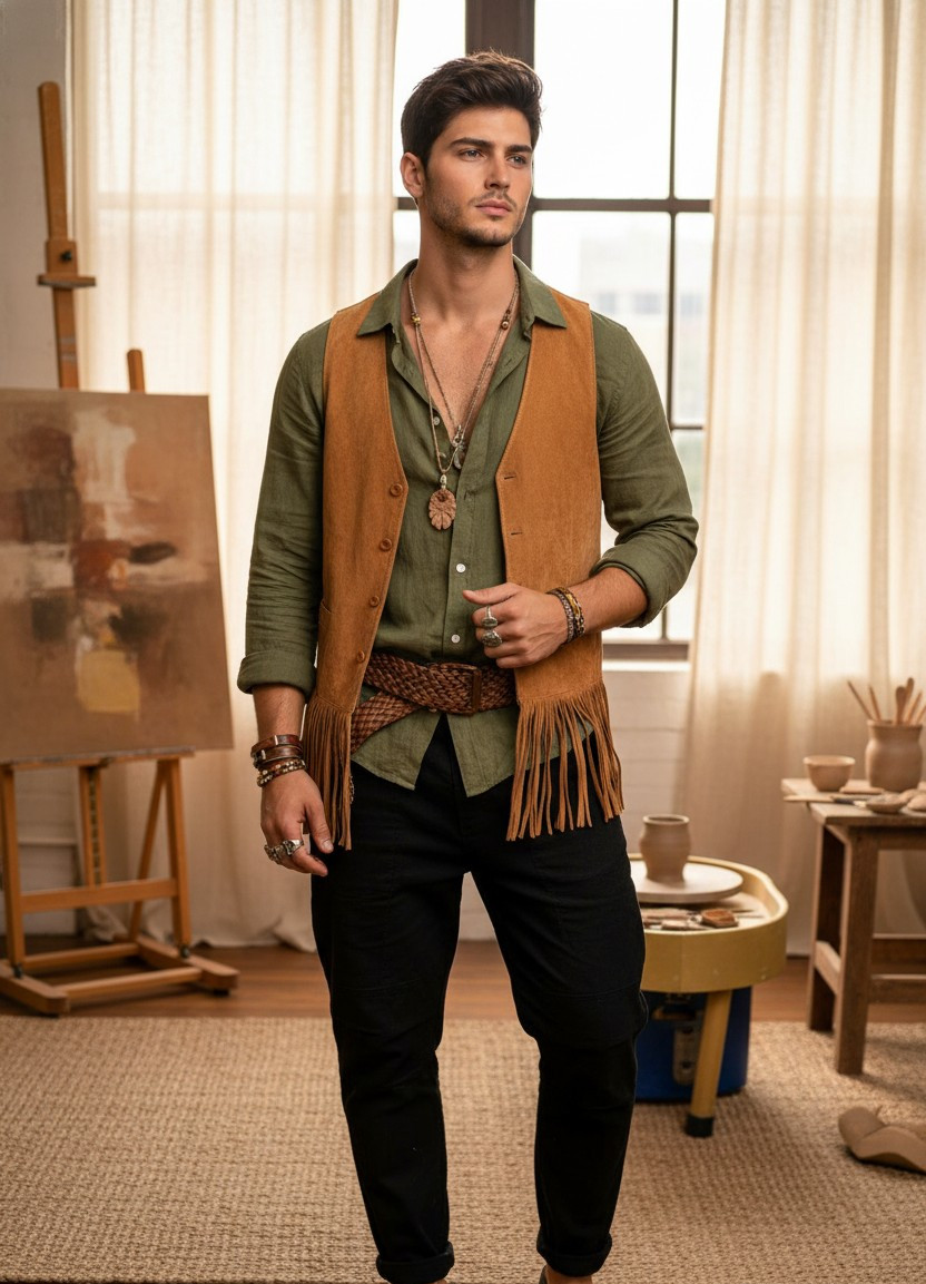 Bohemian Chic — Artsy Boho Editorial (Male)