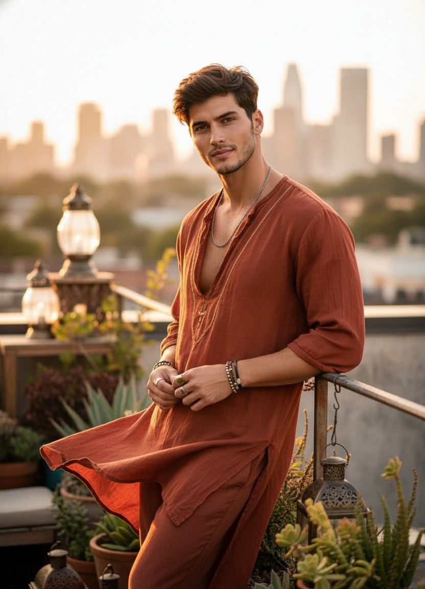 Bohemian Chic — Sunset Boho Rooftop (Male)