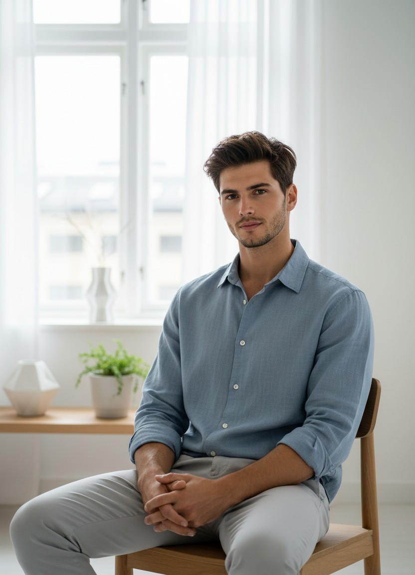 Minimalist Aesthetic — Scandinavian Natural Light (Male)