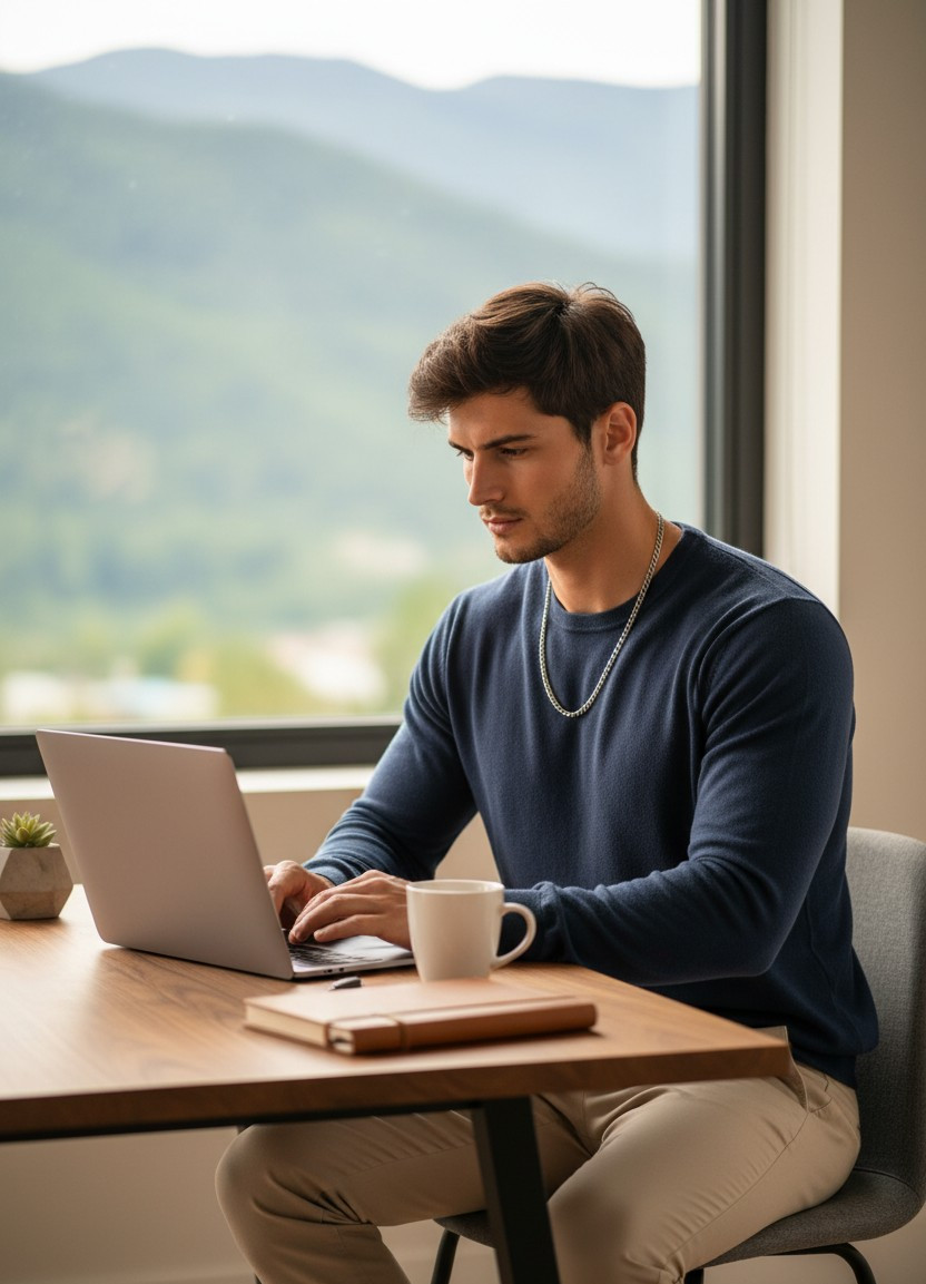 Office & Professional — Remote Work Lifestyle (Male)