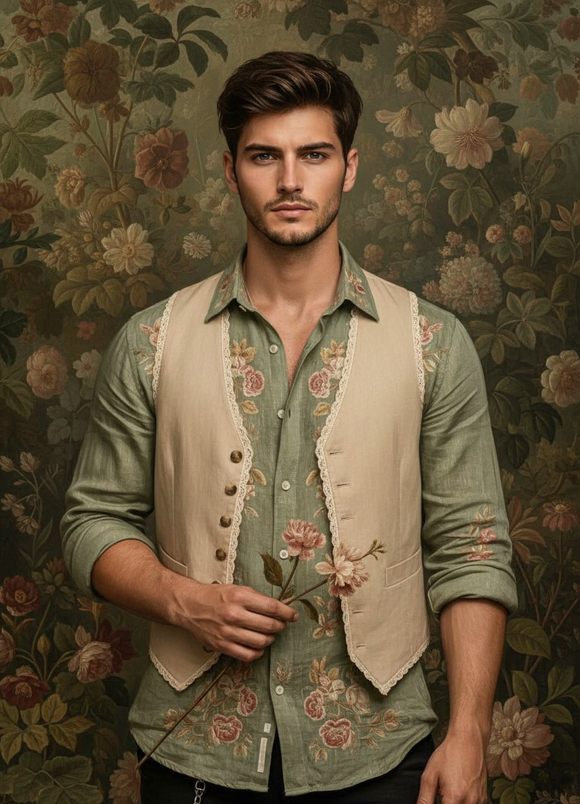 Garden & Floral — Vintage Botanical Portrait (Male)