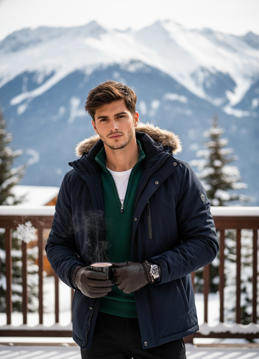Winter & Snow Vibes — Snow Mountain Chic (Male)