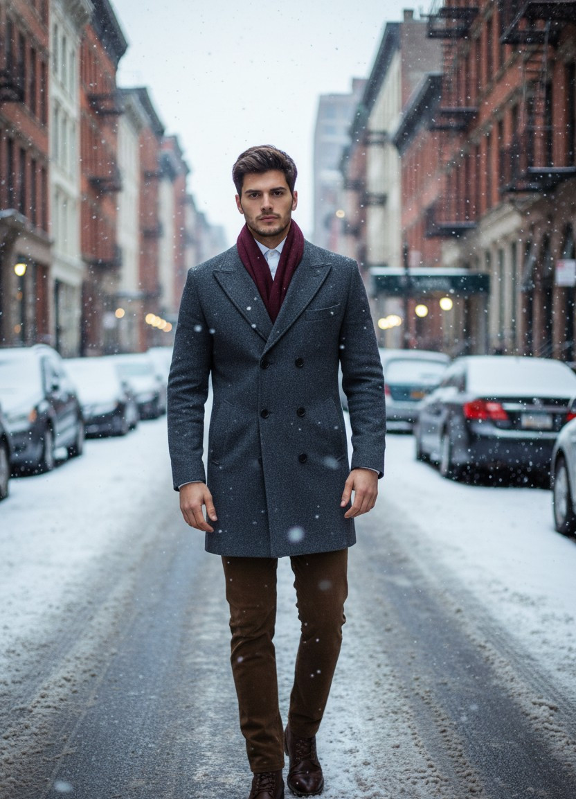 Winter & Snow Vibes — Snowy City Streets (Male)